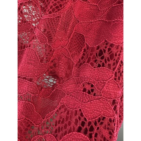 Torrid Mock Neck Fit & Flare Mini Dress Lace Jester Red Velvet Trim Plus Size 26 - Picture 8 of 16